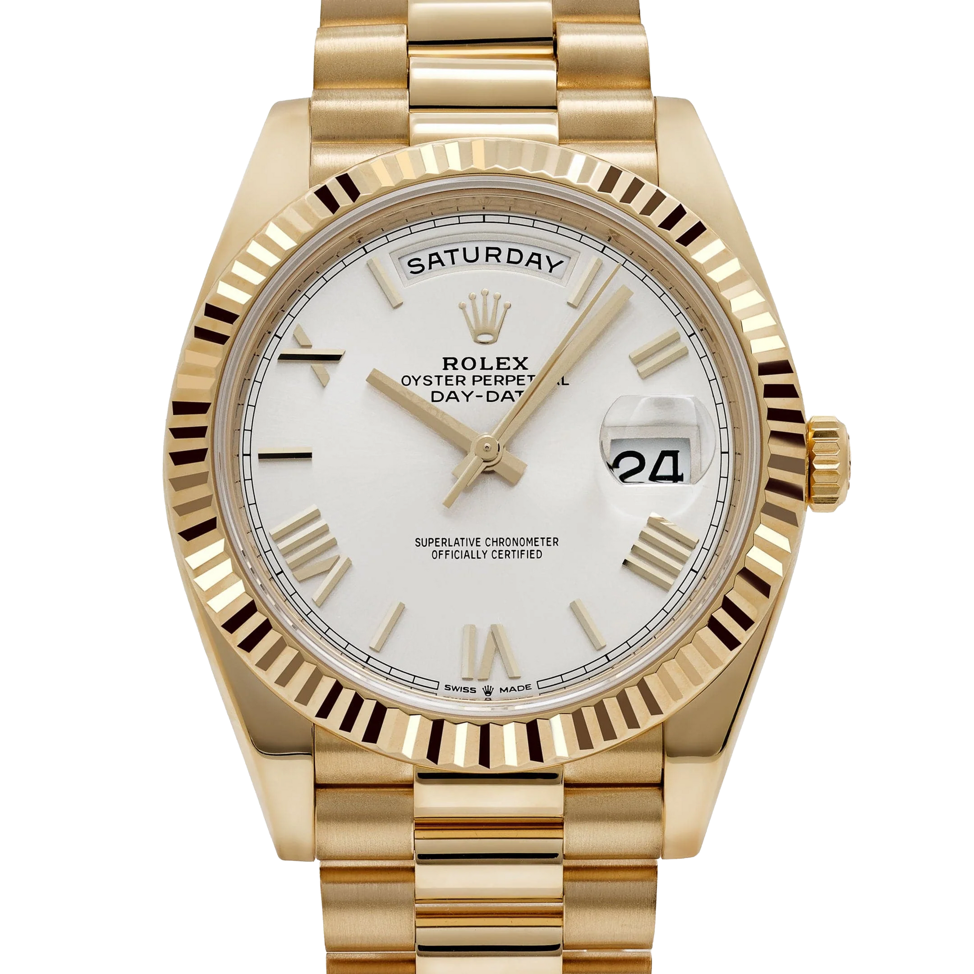 Day-date 40mm President Yellow Gold White Roman Numerals Dial 228238-0042