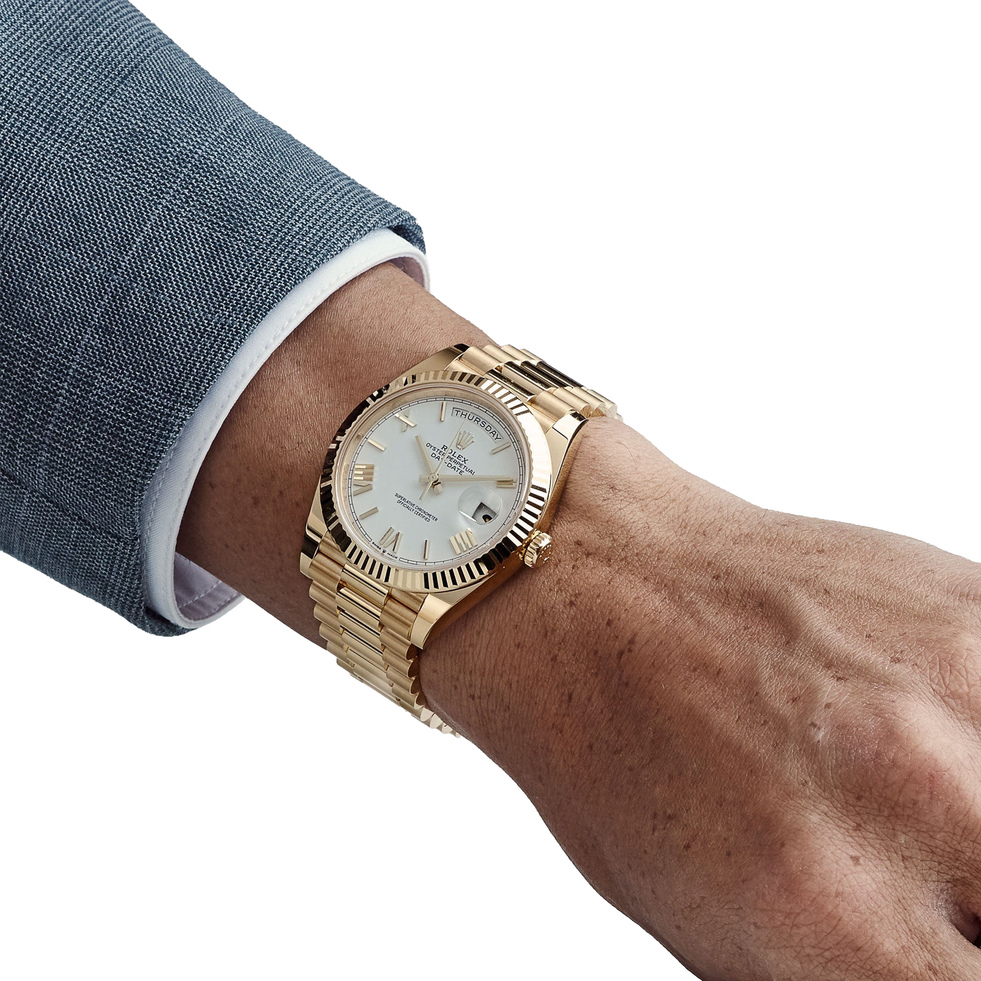 Day-date 40mm President Yellow Gold White Roman Numerals Dial 228238-0042