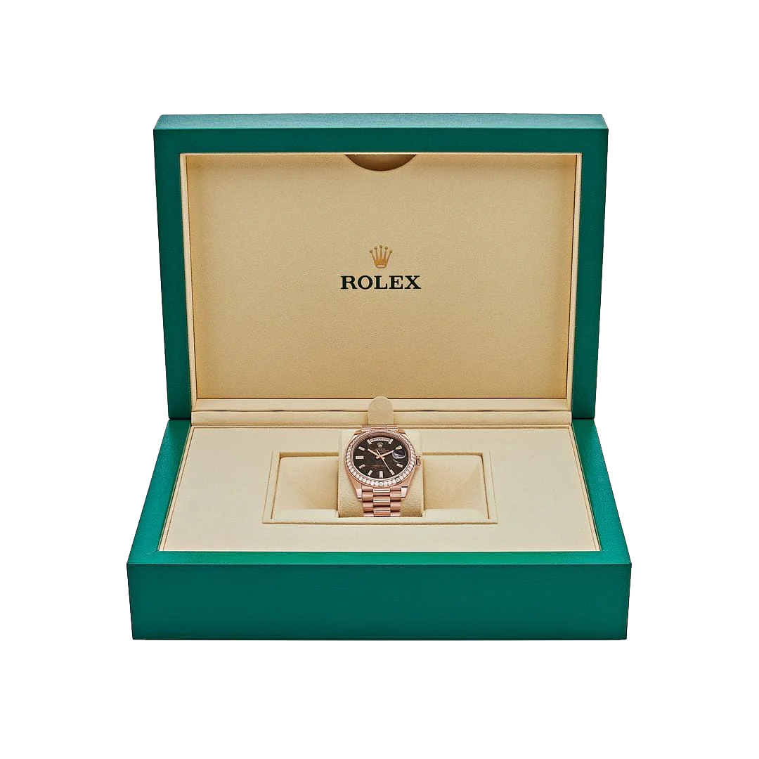 Day-Date 40 228345RBR Rose Gold Eisenkiesel Diamond Dial Diamond Bezel