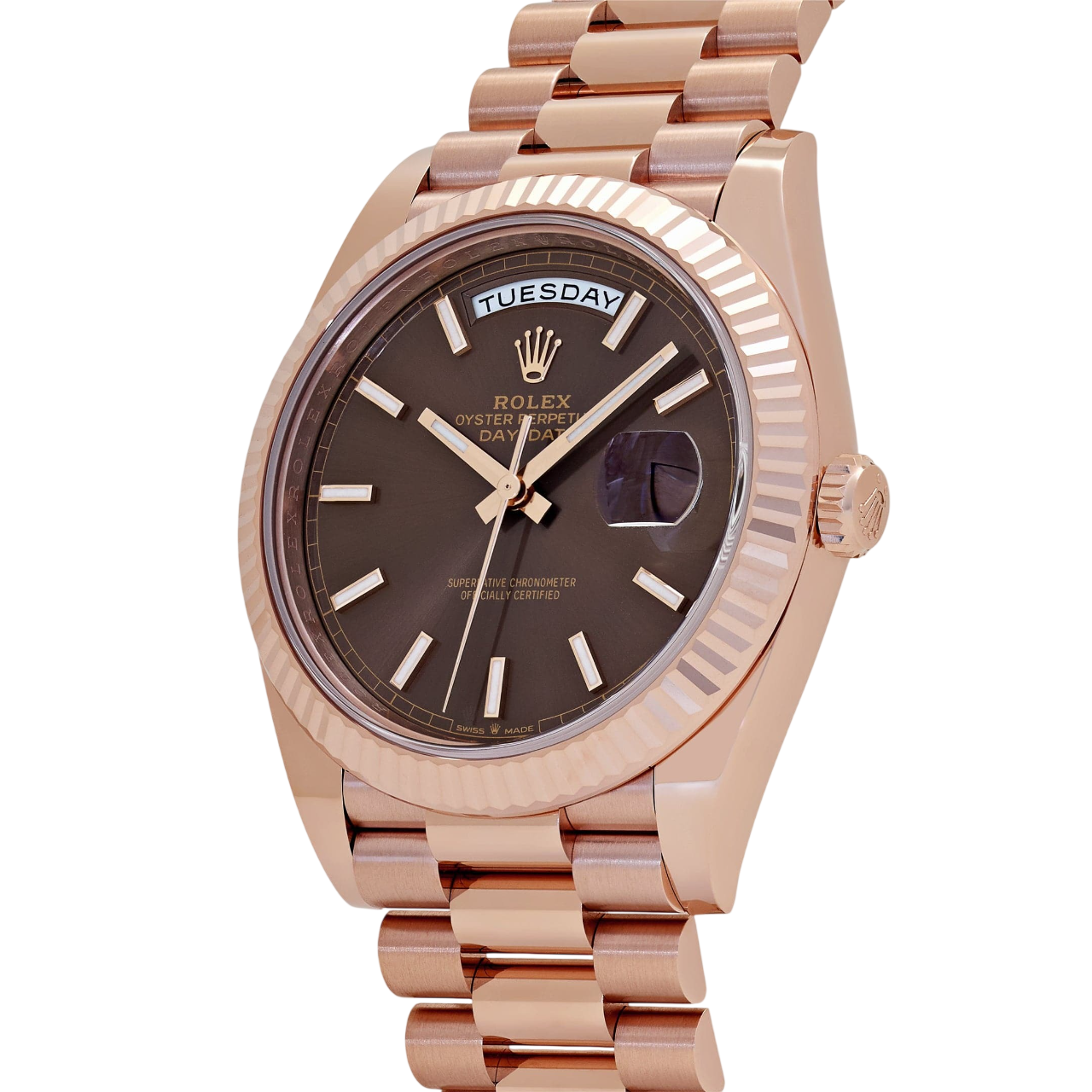 Day-Date 40mm Rose Gold Chocolate Dial m228235-0053