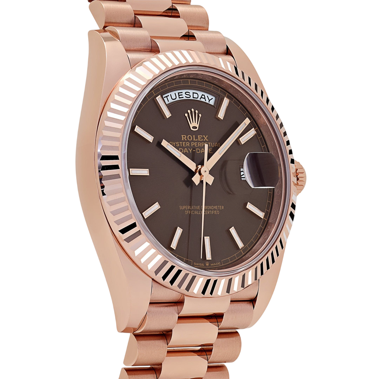 Day-Date 40mm Rose Gold Chocolate Dial m228235-0053