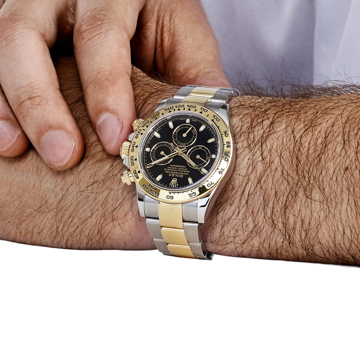 Daytona 40mm Yellow Gold Stainless Steel Black Dial 116503