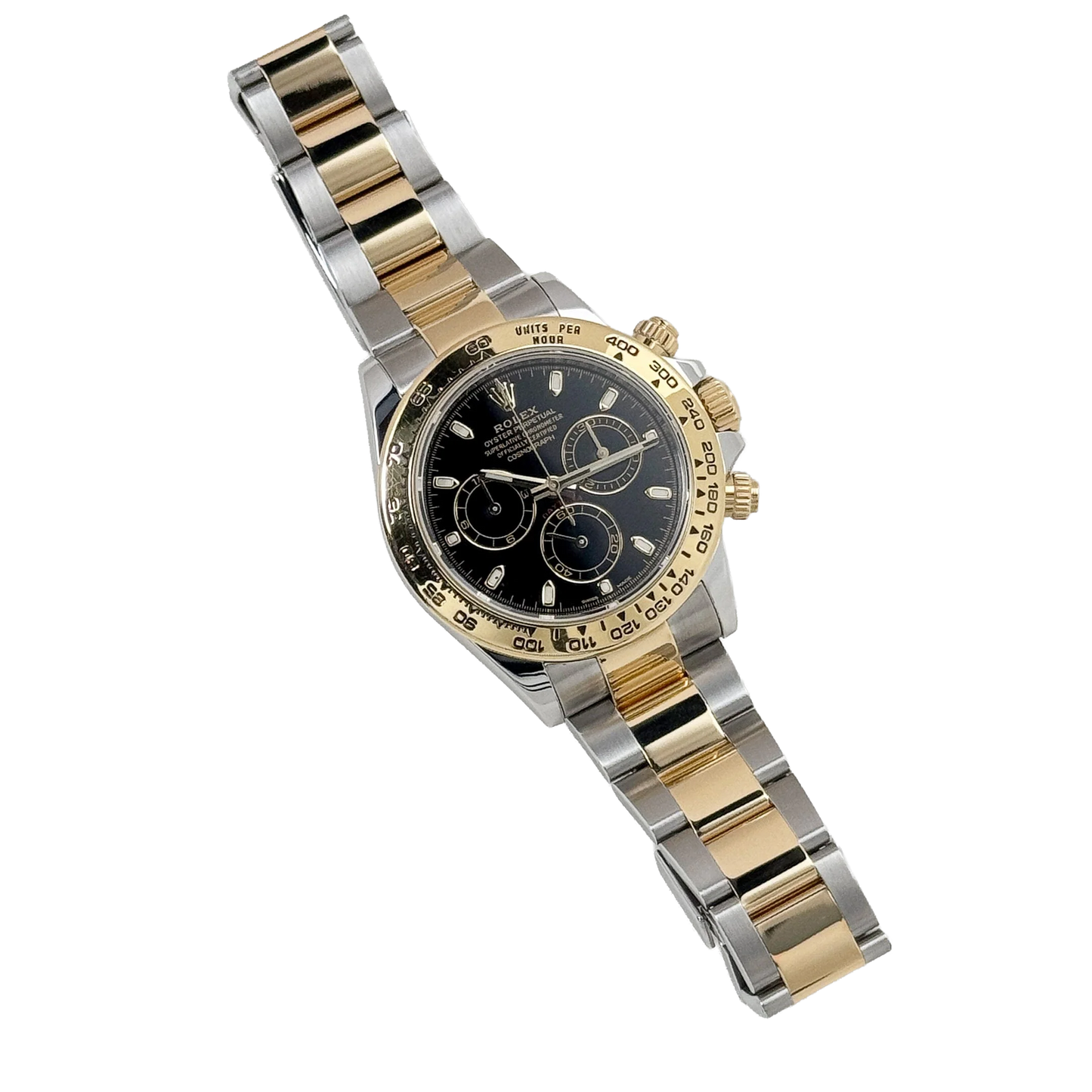 Daytona 40mm Yellow Gold Stainless Steel Black Dial 116503