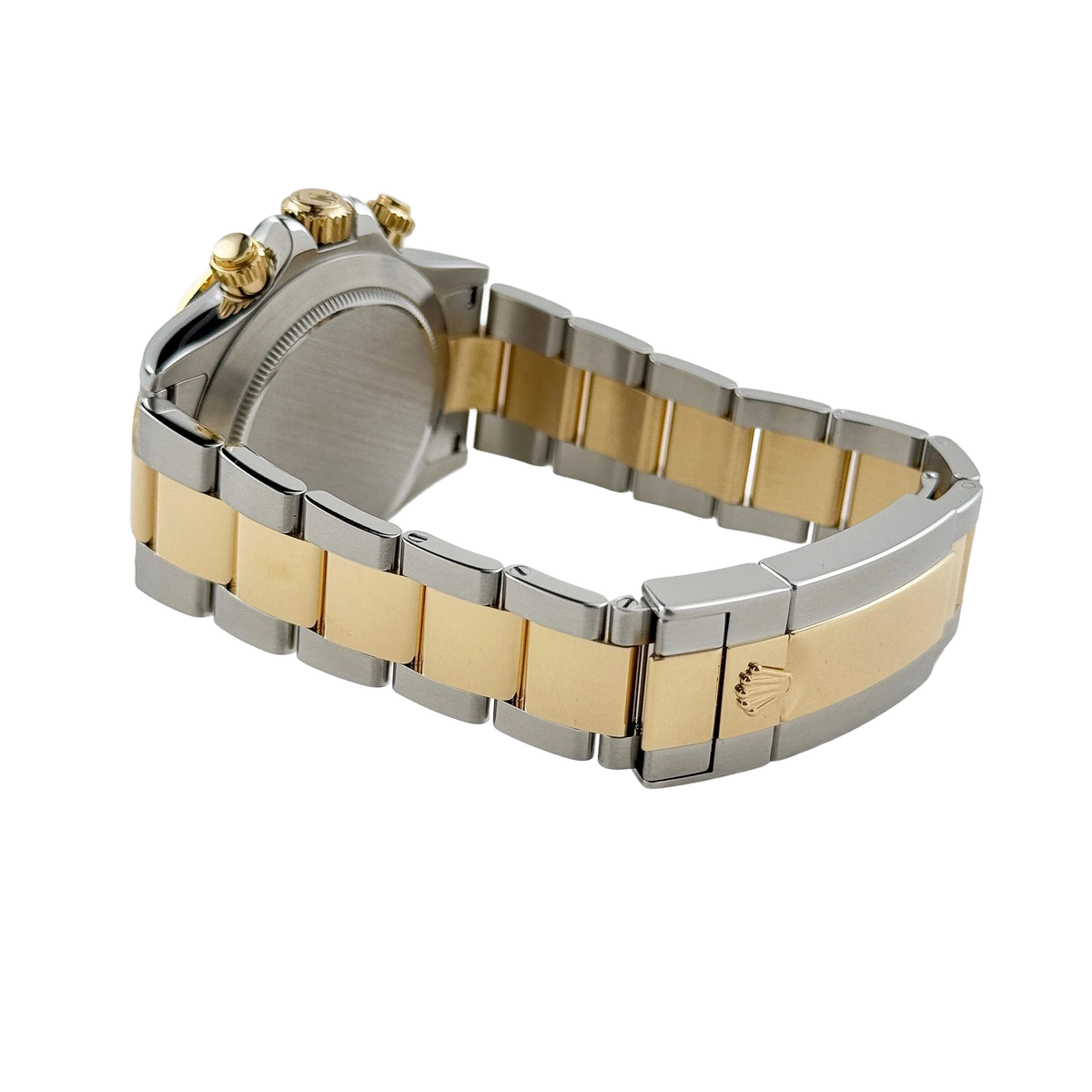 Daytona 40mm Yellow Gold Stainless Steel Black Mother of Pearl Diamond Dial 116503