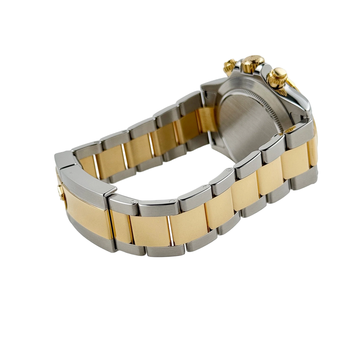 Daytona 40mm Yellow Gold Stainless Steel Black Mother of Pearl Diamond Dial 116503