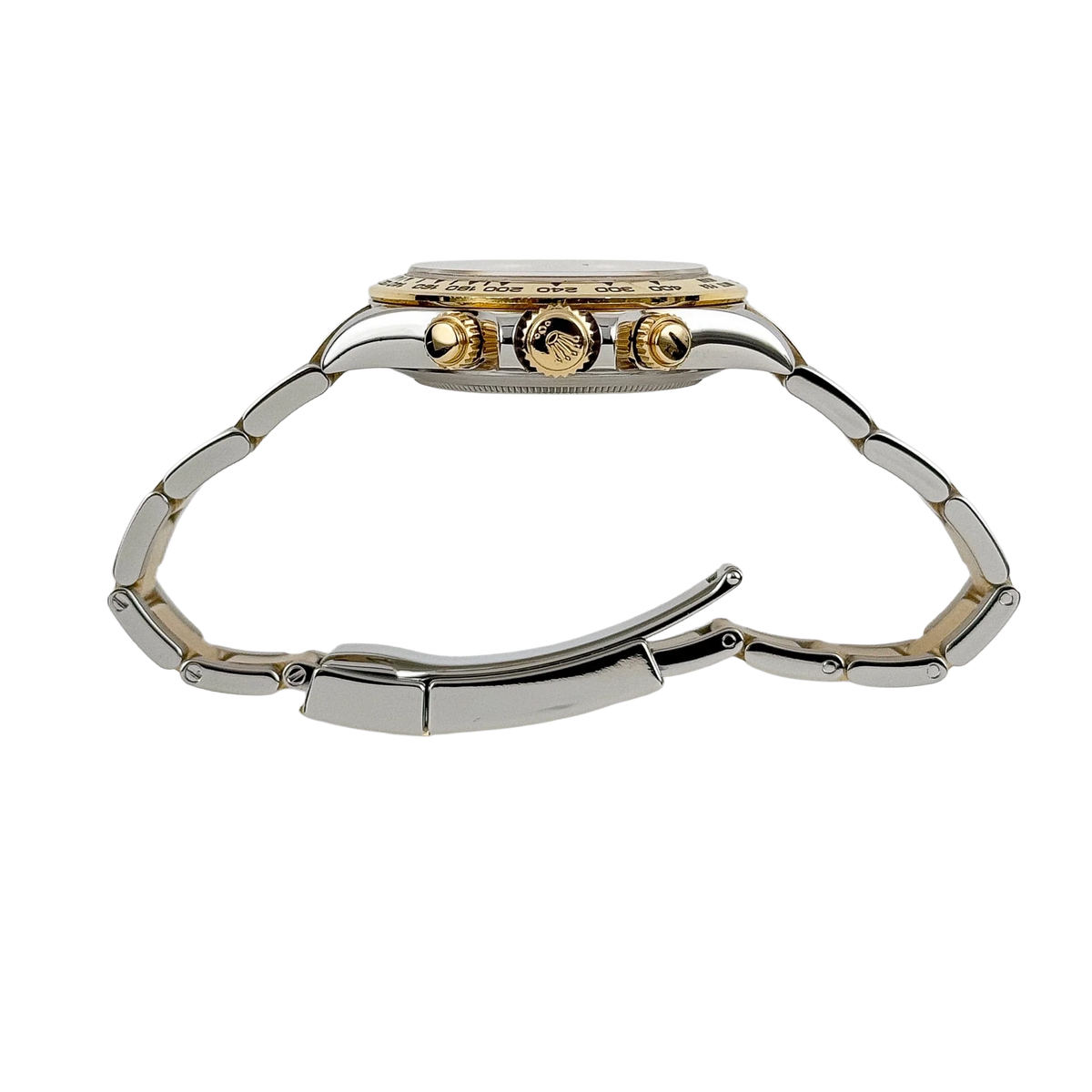 Daytona 40mm Yellow Gold Stainless Steel Black Mother of Pearl Diamond Dial 116503