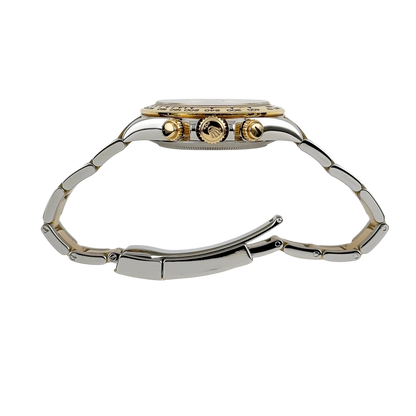 Daytona 40mm Yellow Gold Stainless Steel Black Mother of Pearl Diamond Dial 116503