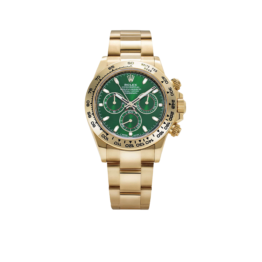 Daytona 40mm Yellow Gold John Mayer Green Dial Mens Watch 116508