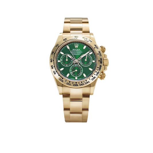 Daytona 40mm Yellow Gold John Mayer Green Dial Mens Watch 116508