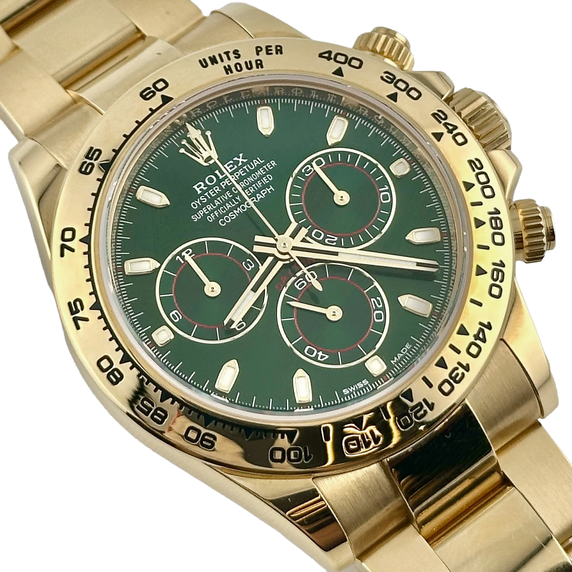 Daytona 40mm Yellow Gold John Mayer Green Dial Mens Watch 116508