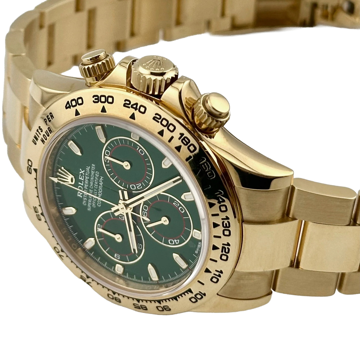 Daytona 40mm Yellow Gold John Mayer Green Dial Mens Watch 116508