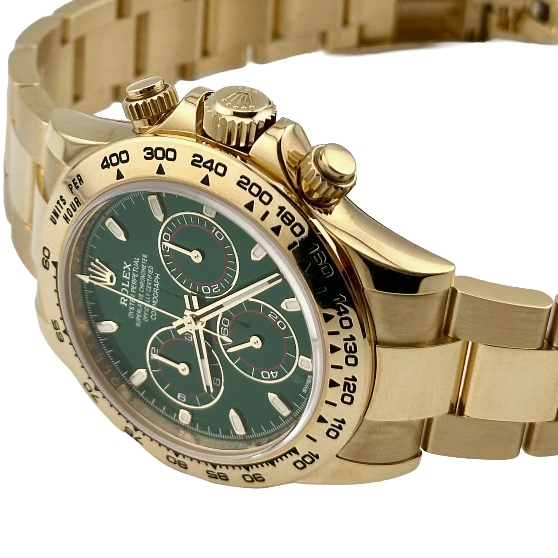 Daytona 40mm Yellow Gold John Mayer Green Dial Mens Watch 116508