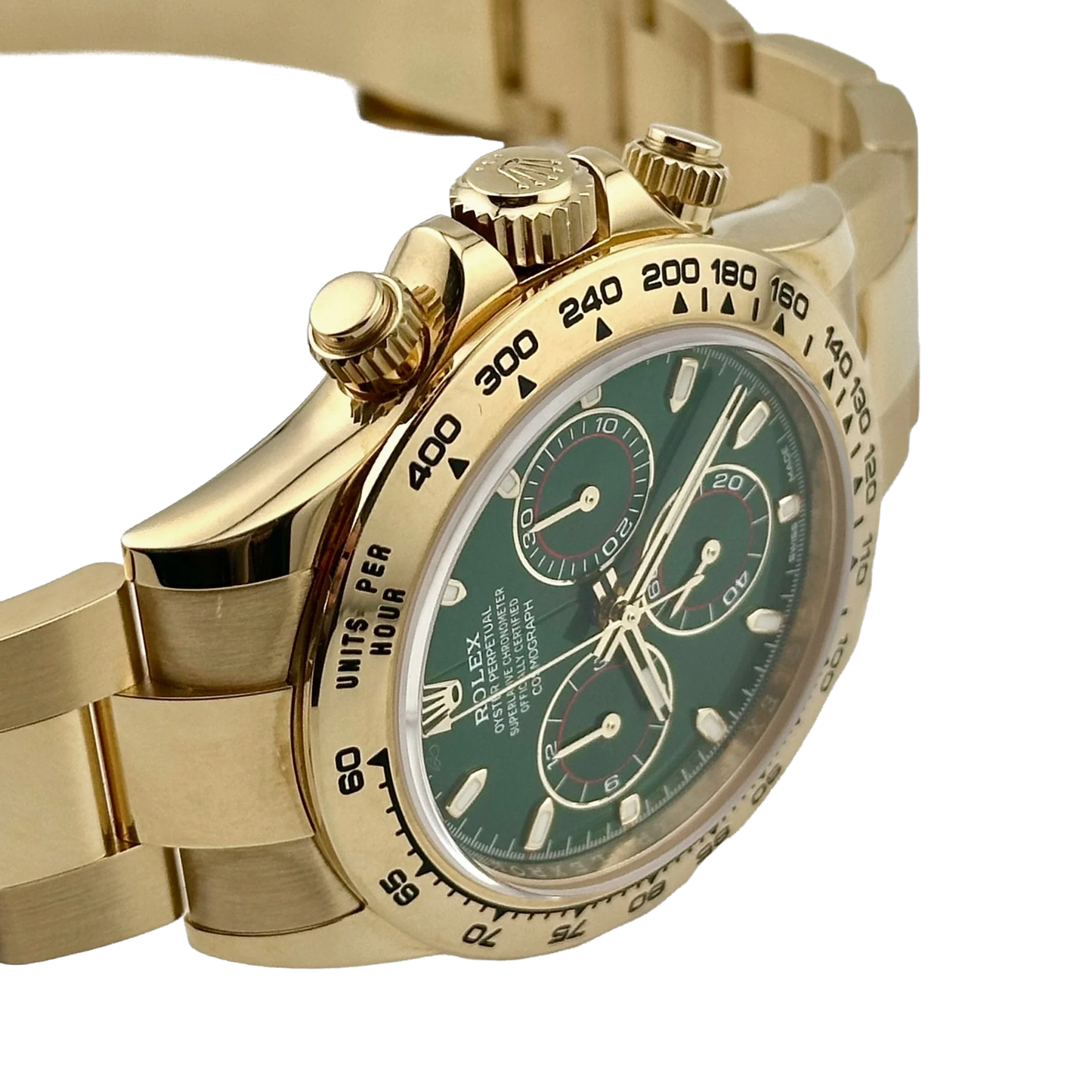 Daytona 40mm Yellow Gold John Mayer Green Dial Mens Watch 116508