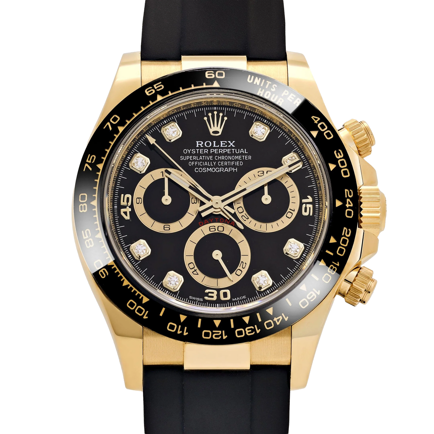 Daytona 40mm Yellow Gold Black Diamond Dial 116518LN