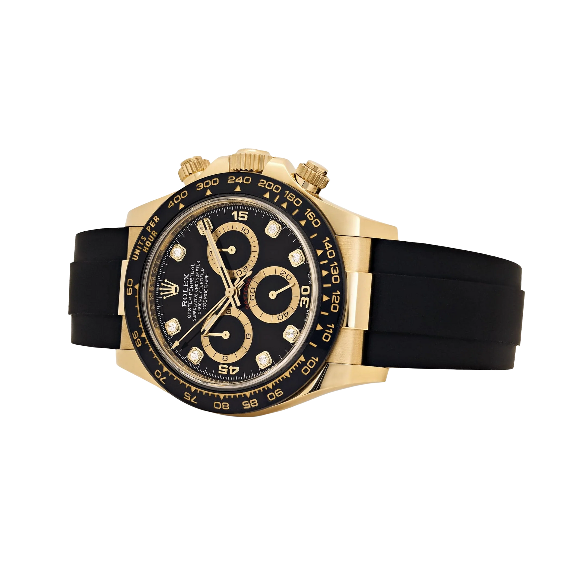 Daytona 40mm Yellow Gold Black Diamond Dial 116518LN