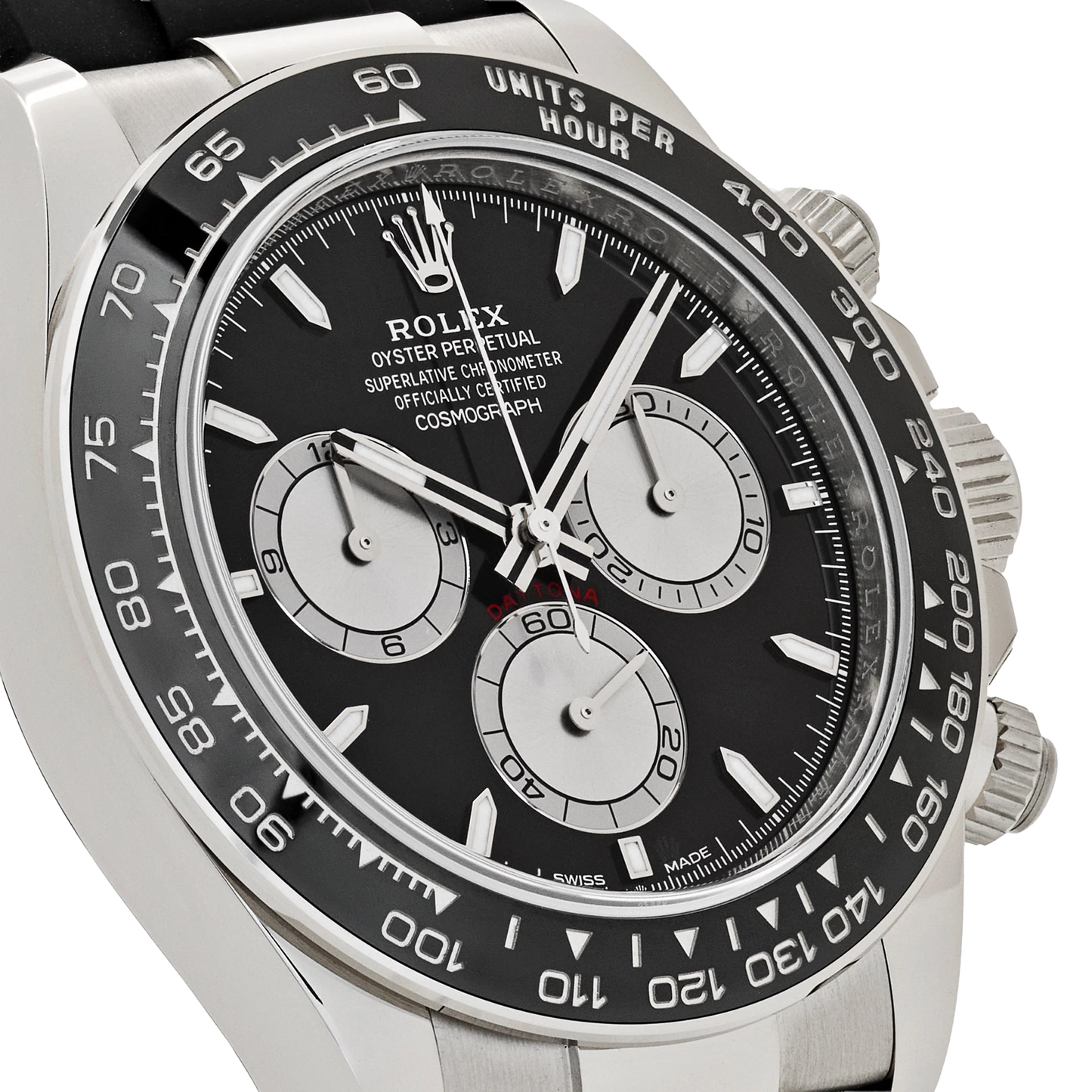Daytona 40mm Baby Le Mans White Gold Black Dial 126519LN