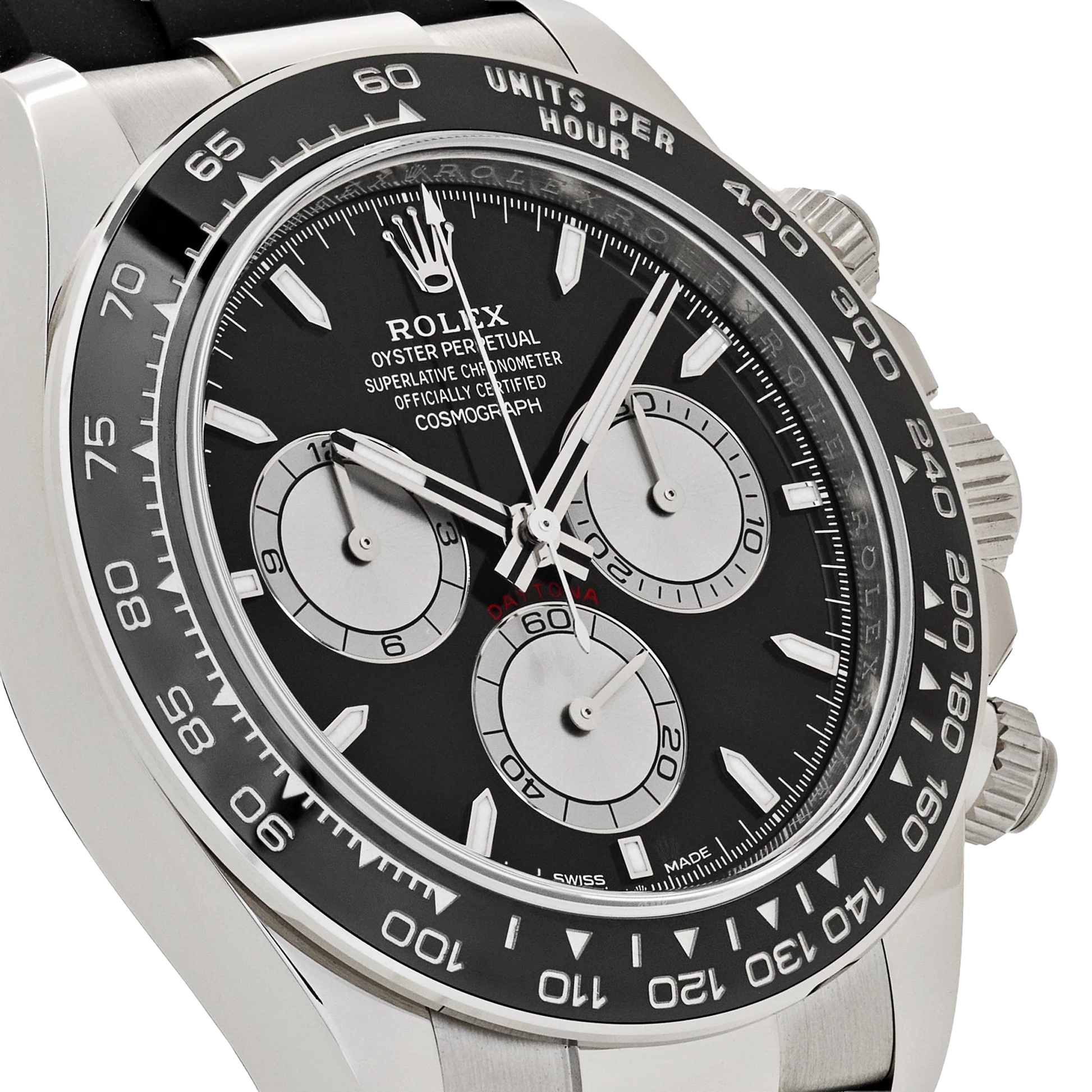 Daytona 40mm Baby Le Mans White Gold Black Dial 126519LN