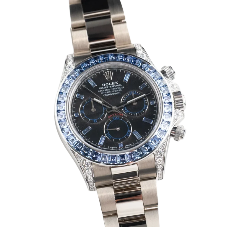 Daytona 40mm 126599TSA White Gold Silver Sheen Obsidian Dial Sapphire Bezel