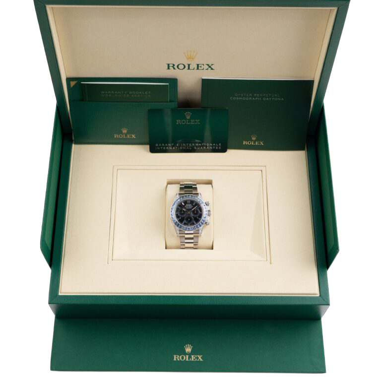 Daytona 40mm 126599TSA White Gold Silver Sheen Obsidian Dial Sapphire Bezel