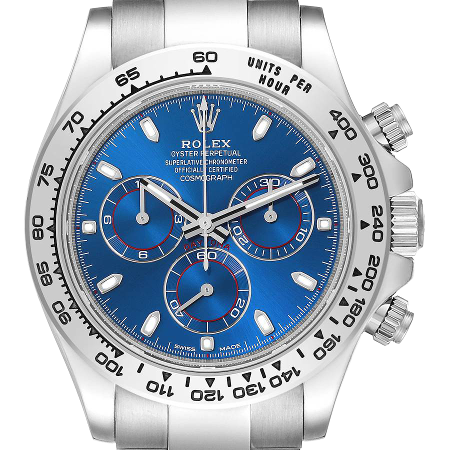 Daytona Blue Dial 40mmWhite Gold Chronograph Mens Watch 116509