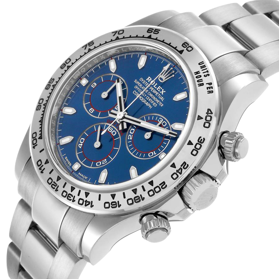 Daytona Blue Dial 40mmWhite Gold Chronograph Mens Watch 116509