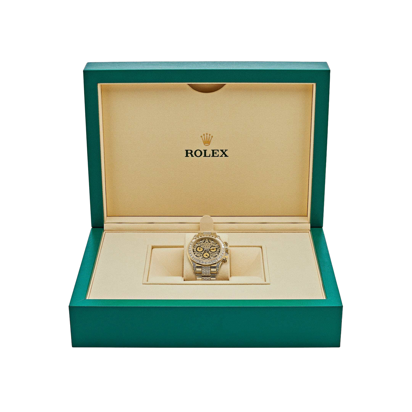 Daytona Eye of the Tiger 116598TBR Yellow Gold Diamond Dial with Diamond Bracelet (Super Clone)