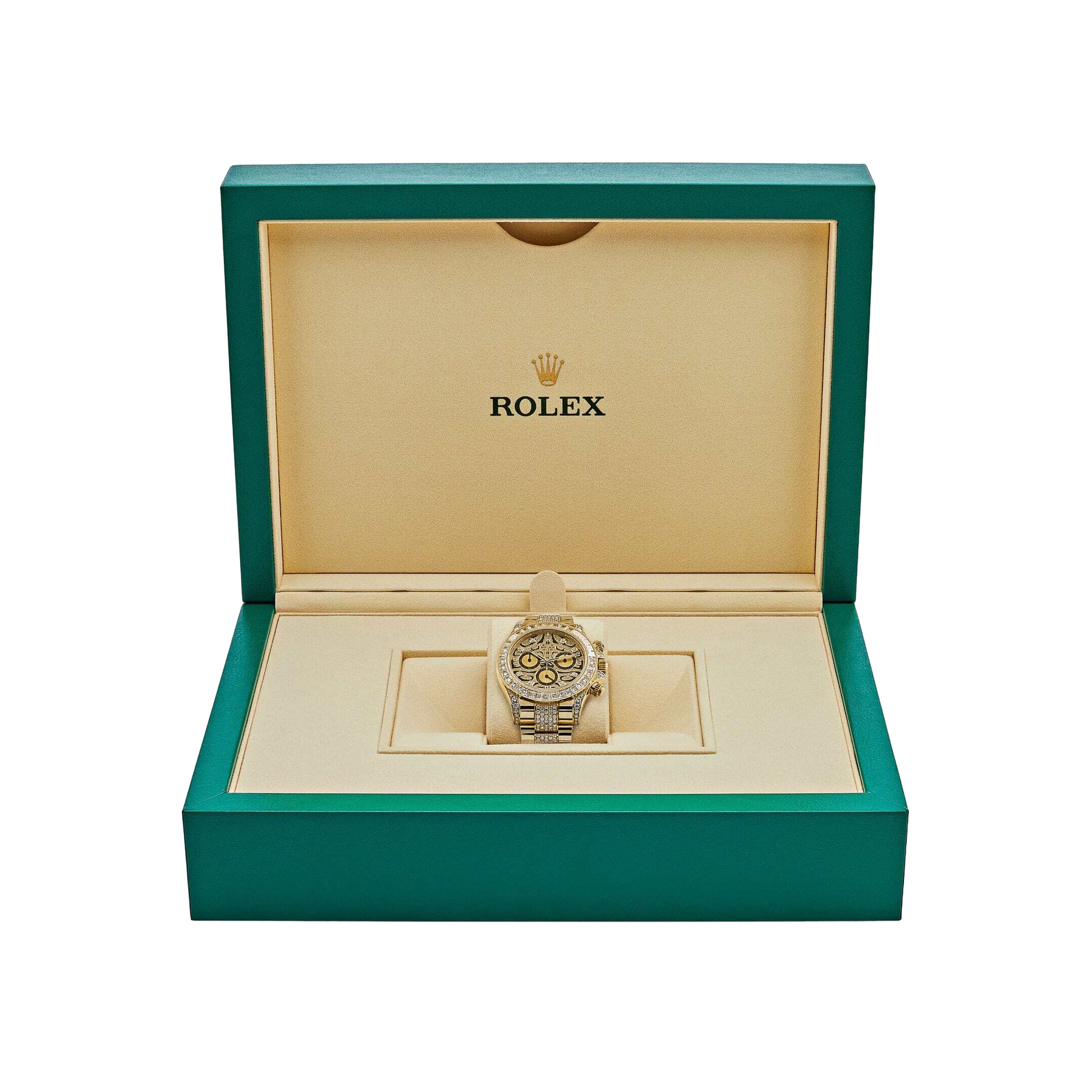 Daytona Eye of the Tiger 116598TBR Yellow Gold Diamond Dial with Diamond Bracelet (Super Clone)