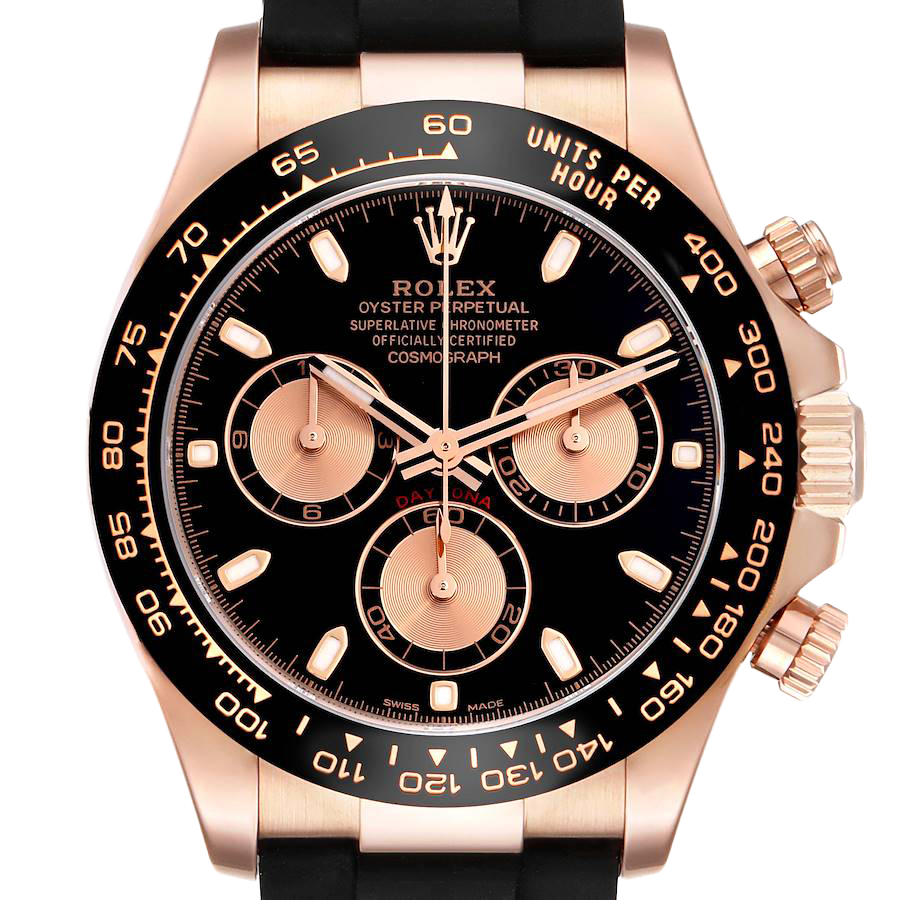 Daytona 40mm Rose Gold Oysterflex Mens Watch 116515LN