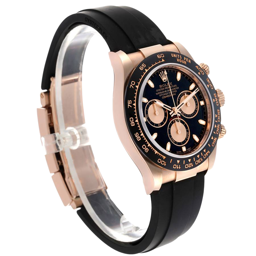 Daytona 40mm Rose Gold Oysterflex Mens Watch 116515LN