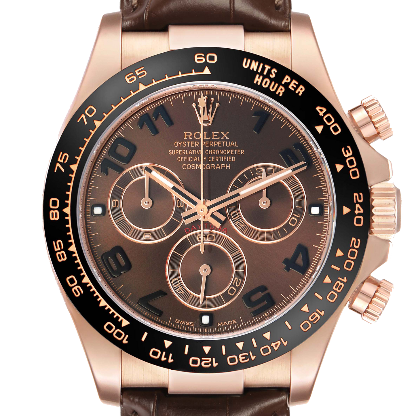 Daytona 40mm Rose Gold Chocolate Dial Mens Watch 116515