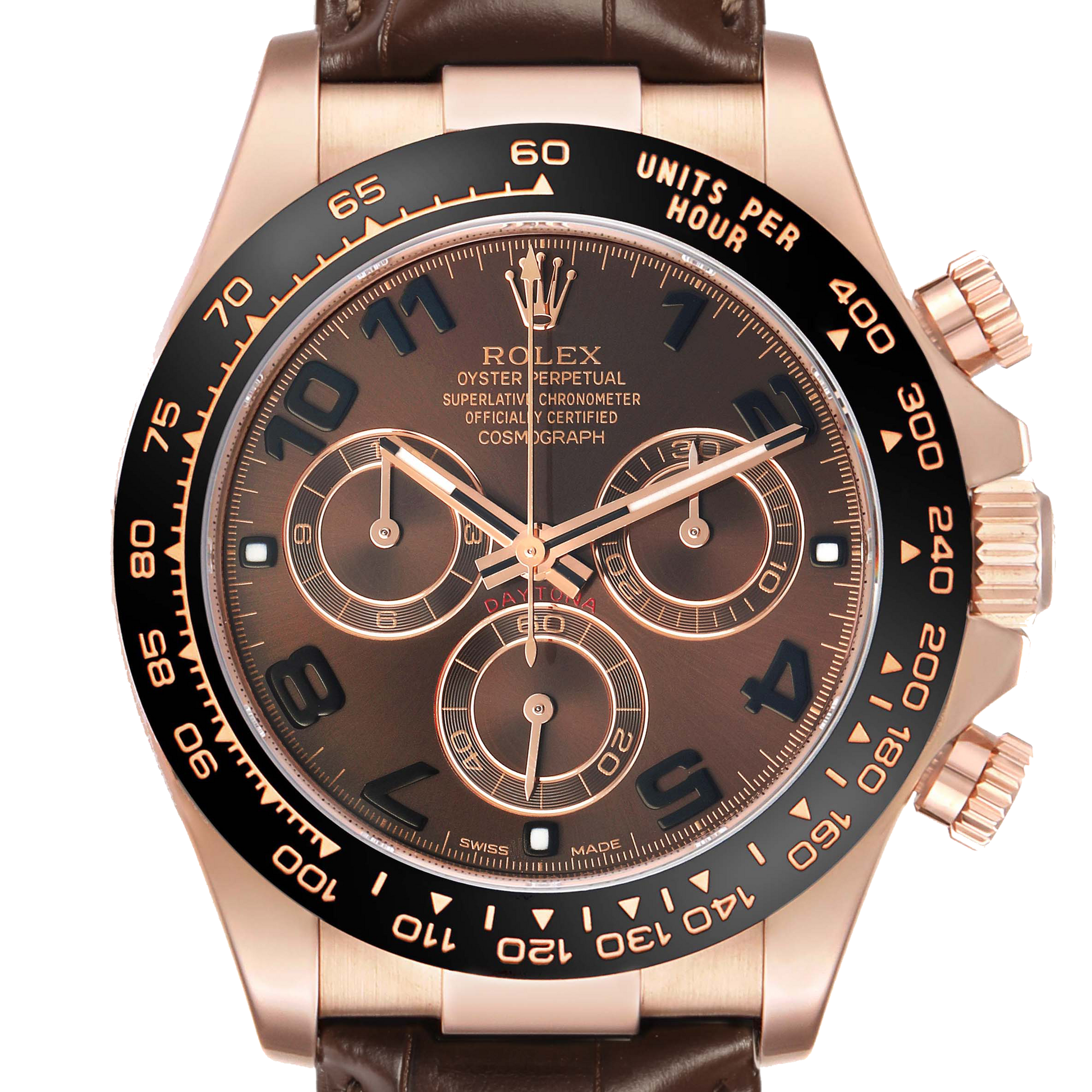 Daytona 40mm Rose Gold Chocolate Dial Mens Watch 116515