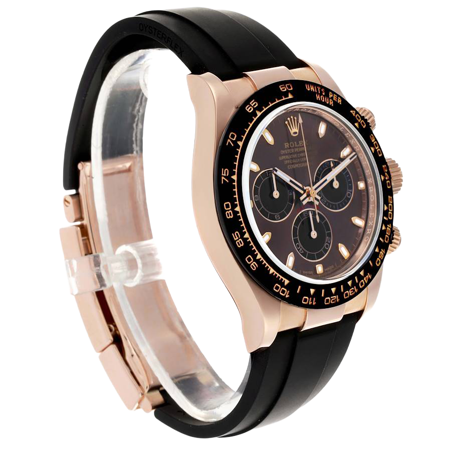 Daytona 40mm Rose Gold Oysterflex Chocolate Dial Mens Watch 116515