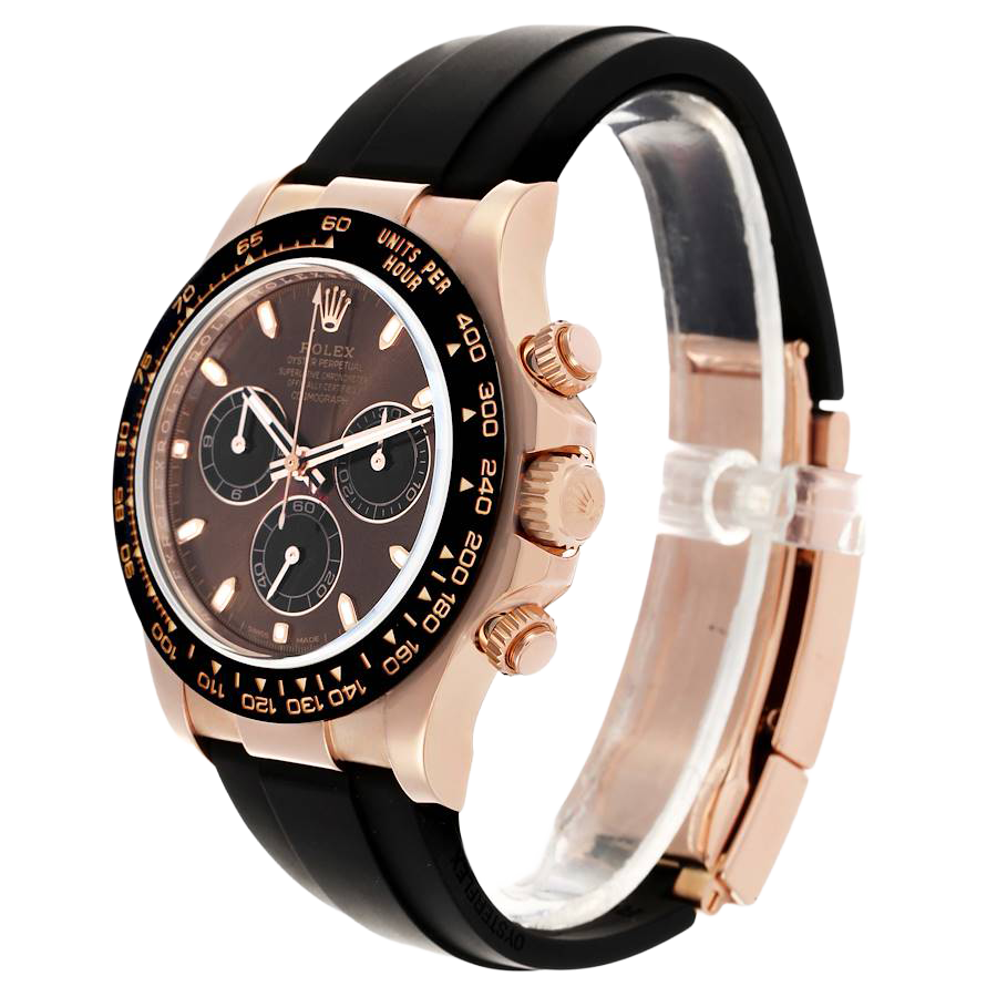 Daytona 40mm Rose Gold Oysterflex Chocolate Dial Mens Watch 116515