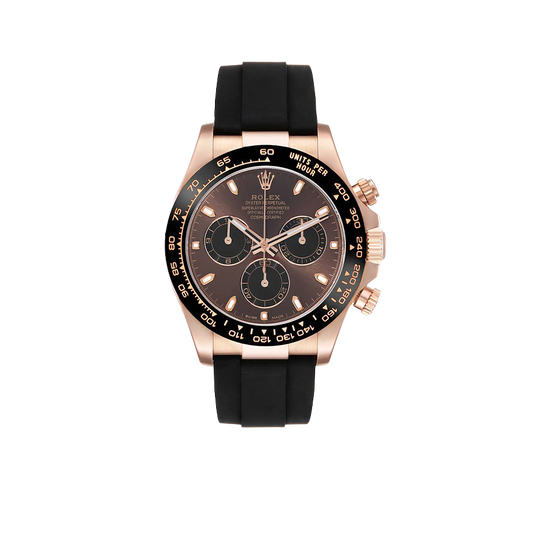 Daytona 40mm Rose Gold Oysterflex Chocolate Dial Mens Watch 116515
