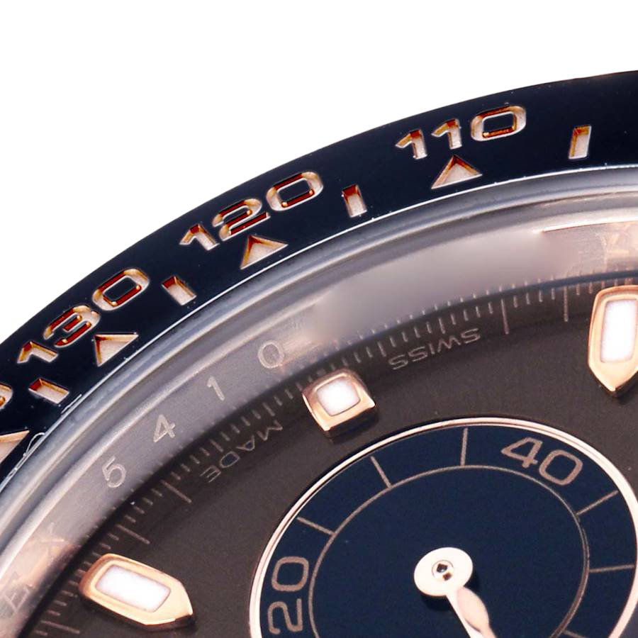 Daytona 40mm Rose Gold Oysterflex Chocolate Dial Mens Watch 116515