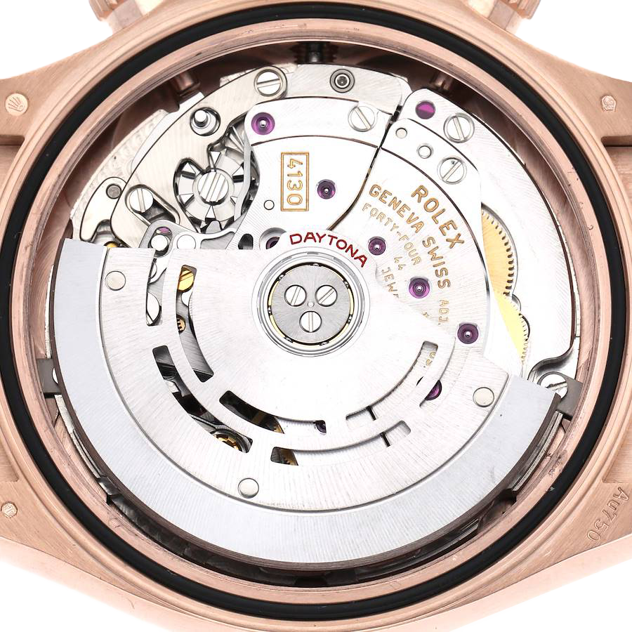 Daytona 40mm Rose Gold Oysterflex Chocolate Dial Mens Watch 116515