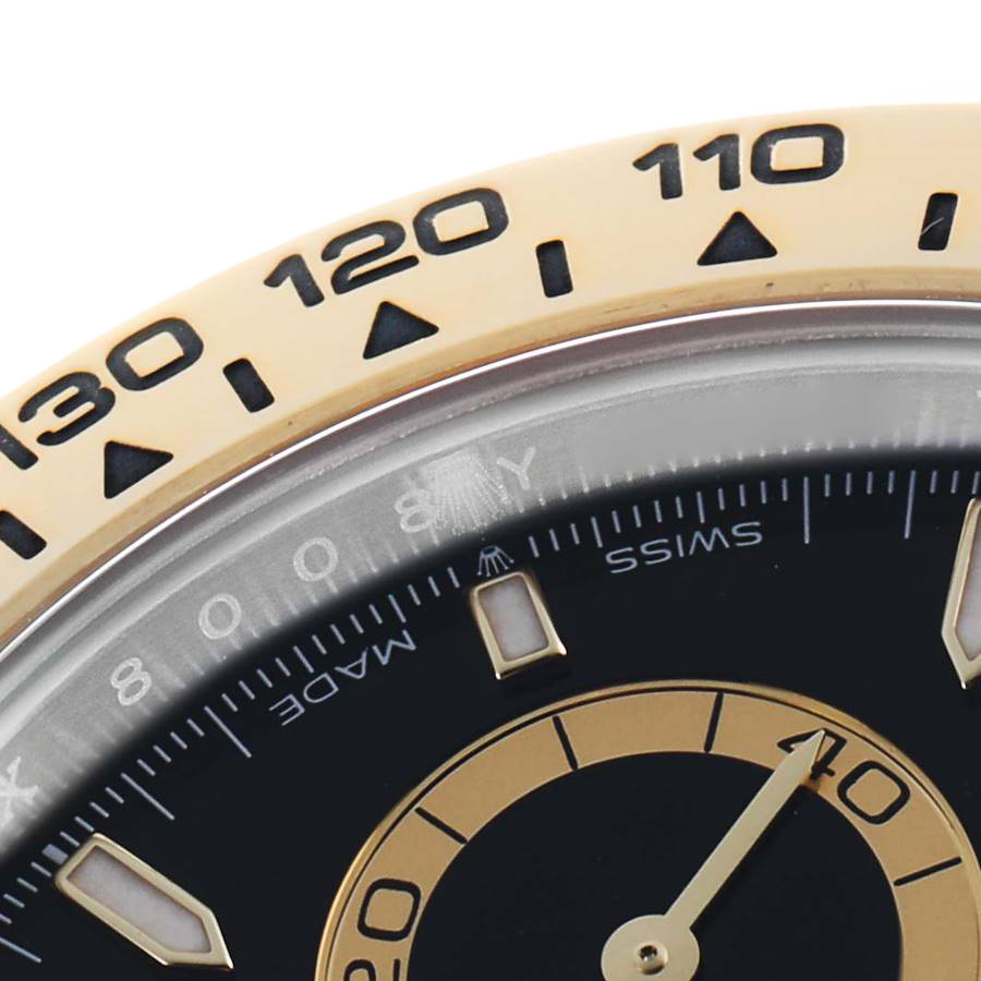Daytona 40mm Steel Yellow Gold Black Dial Mens Watch 126503