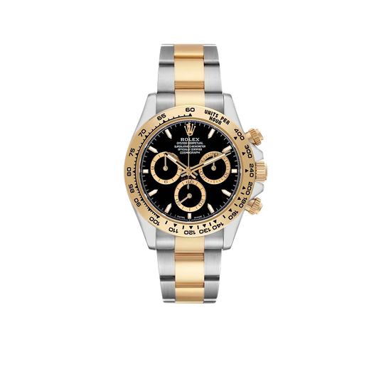 Daytona 40mm Steel Yellow Gold Black Dial Mens Watch 126503