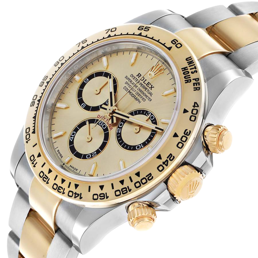 Daytona Steel Yellow Gold Champagne Dial Mens Watch 126503