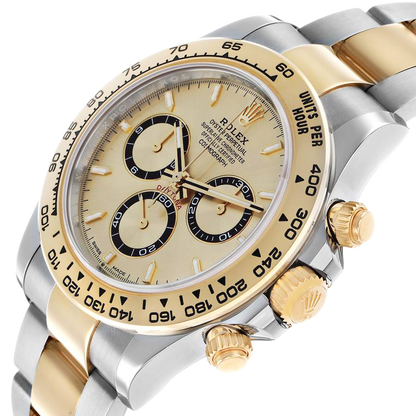 Daytona Steel Yellow Gold Champagne Dial Mens Watch 126503