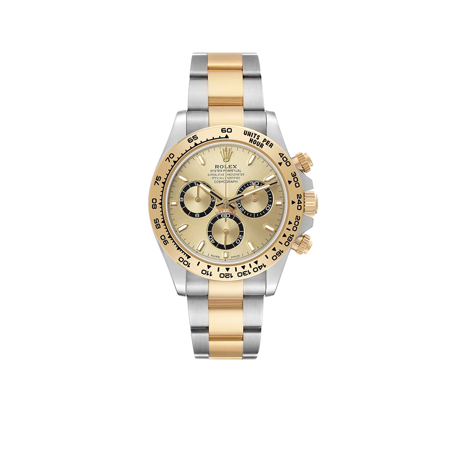 Daytona Steel Yellow Gold Champagne Dial Mens Watch 126503