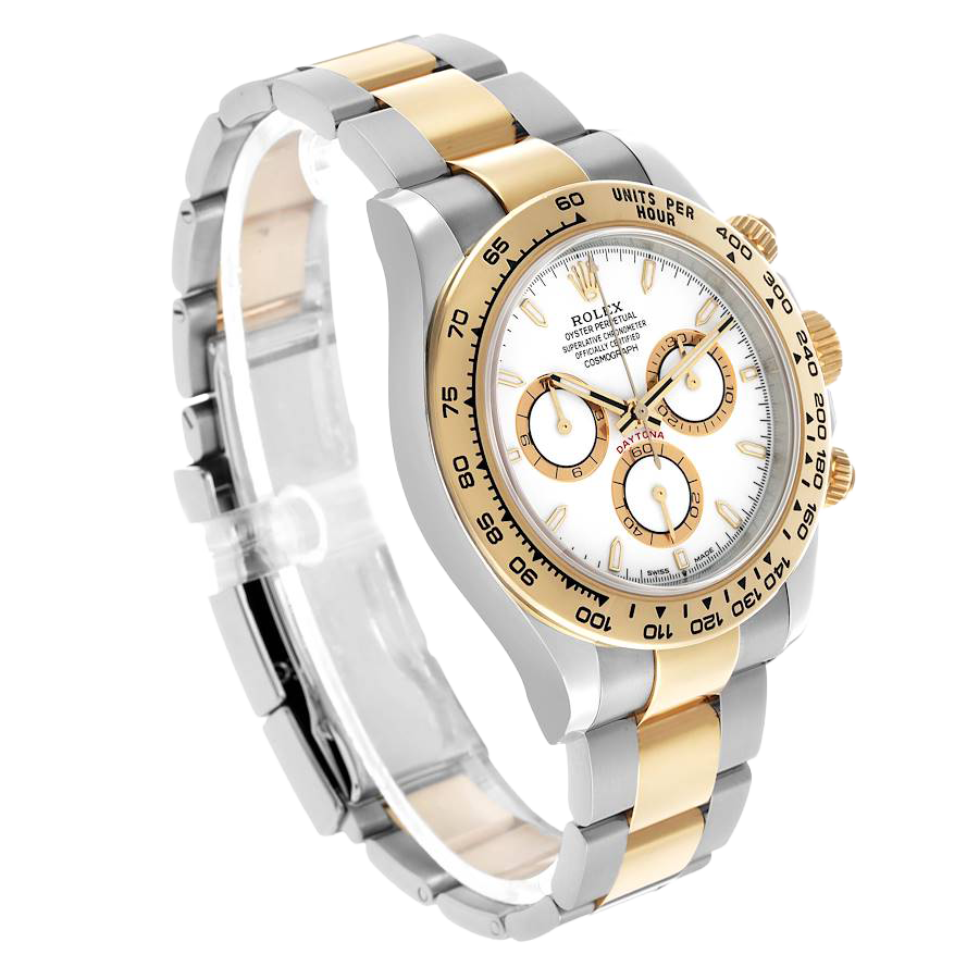 Daytona 40mm Steel Yellow Gold White Dial Mens Watch 126503