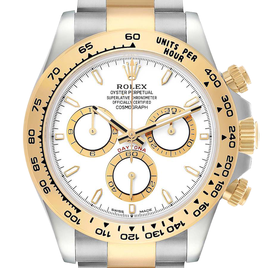 Daytona 40mm Steel Yellow Gold White Dial Mens Watch 126503