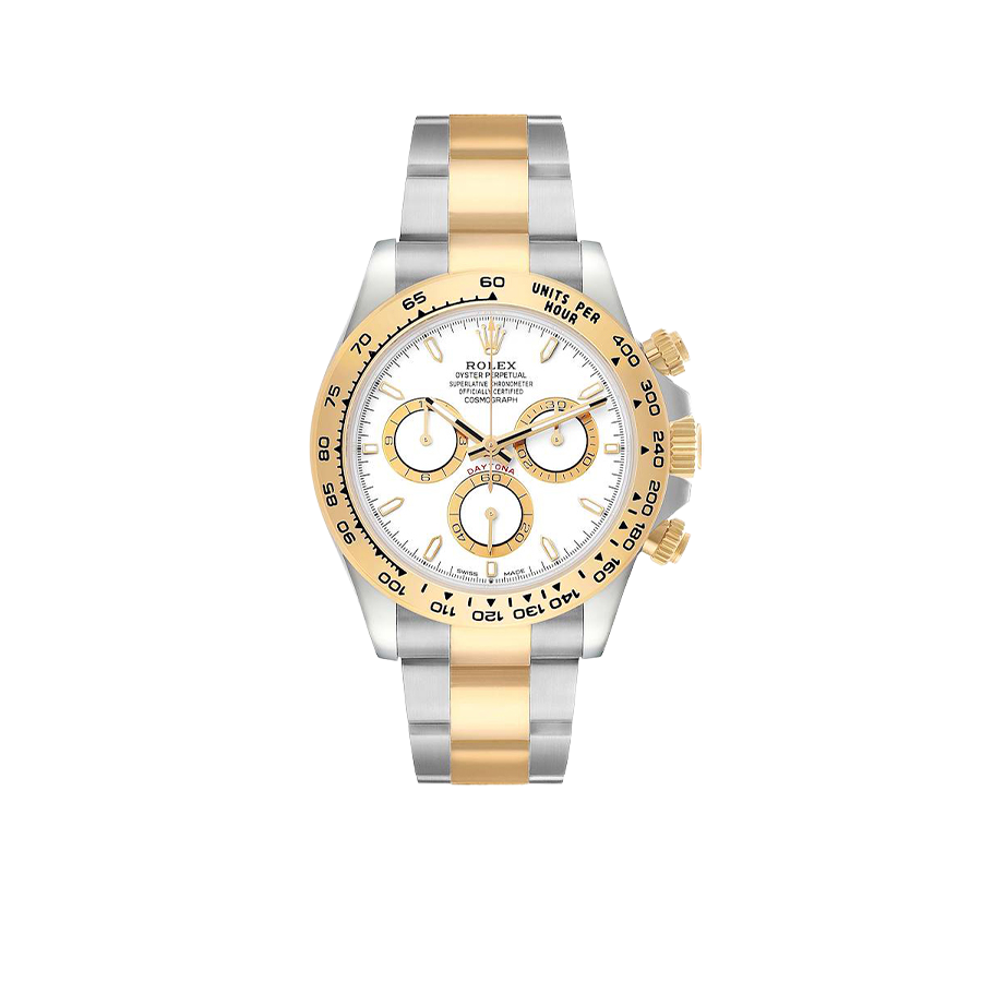 Daytona 40mm Steel Yellow Gold White Dial Mens Watch 126503
