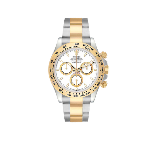 Daytona 40mm Steel Yellow Gold White Dial Mens Watch 126503