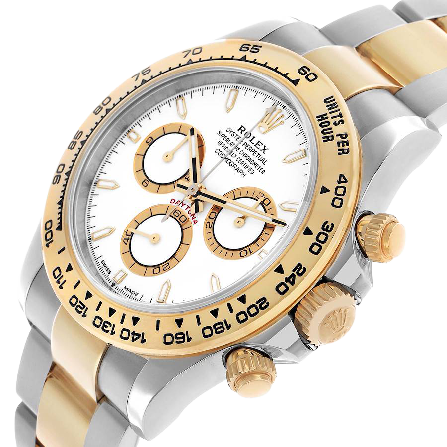 Daytona 40mm Steel Yellow Gold White Dial Mens Watch 126503