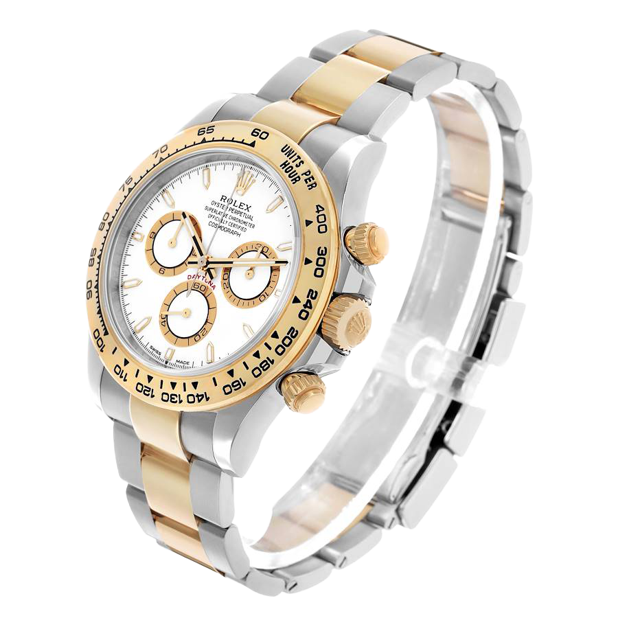 Daytona 40mm Steel Yellow Gold White Dial Mens Watch 126503
