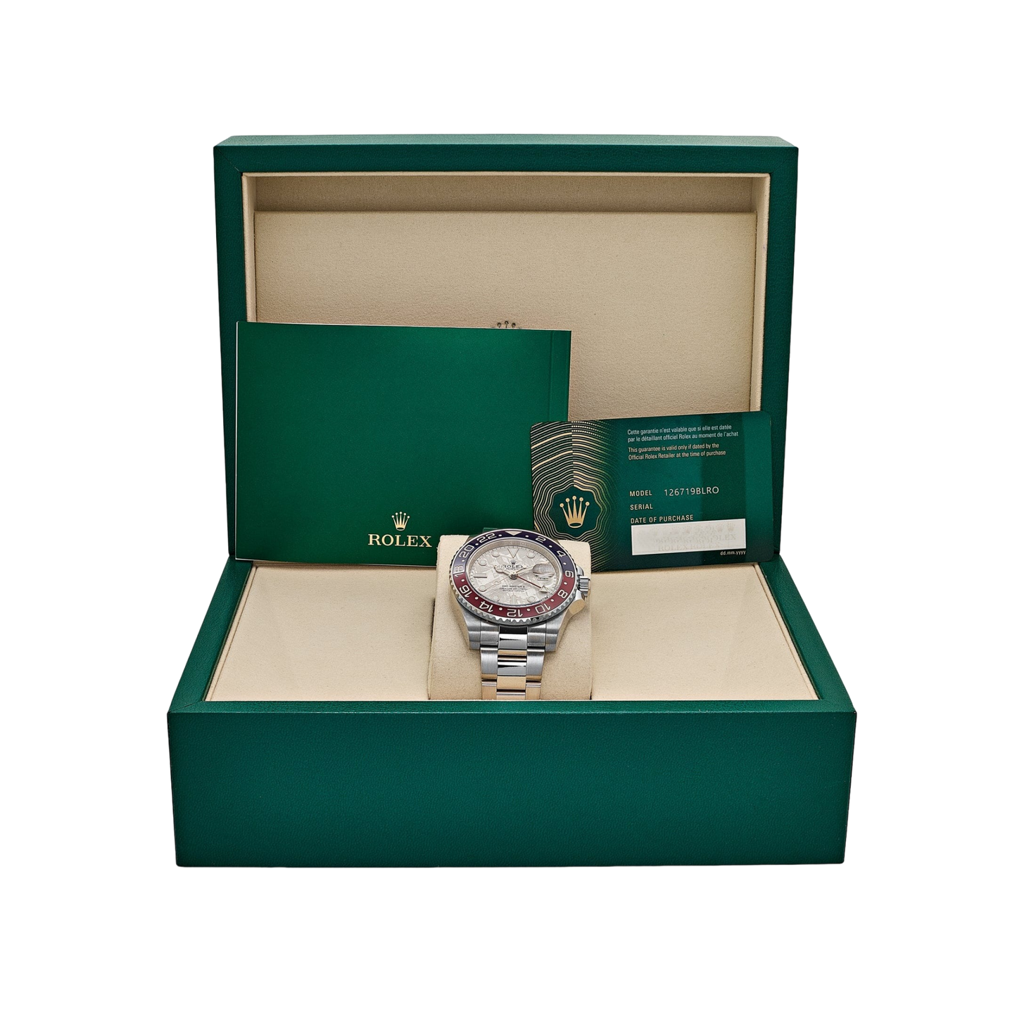 GMT-Master II Pepsi White Gold Meteorite Dial 126719BLRO-0002 New