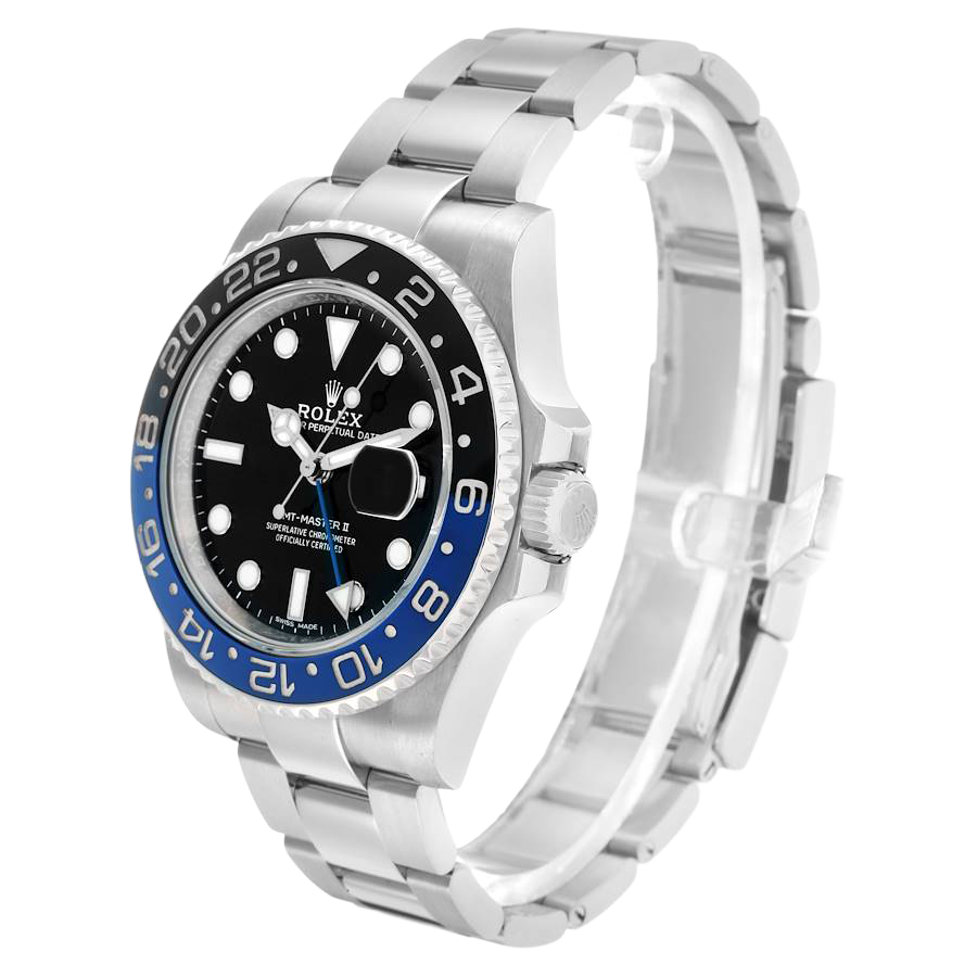 GMT Master II 40mm Steel Black Blue Batman Bezel Mens Watch 116710