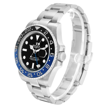 GMT Master II 40mm Steel Black Blue Batman Bezel Mens Watch 116710